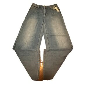 RSQ Women's Denim Jeans Wide Leg Mid Rise Cotton Blend Size 27 NWT Medium Wash